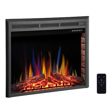 Edendirect 36 in. Ventless Electric Fireplace Insert, Remote Control, Adjustable LED Flame Brightness ED936A
